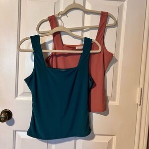 Blue and Coral Meraki Tank Tops size Small Bundle